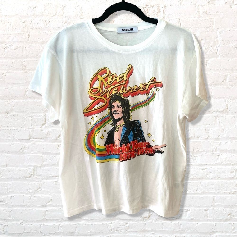 Daydreamer Rod Stewart Rainbow tour tee band concert shirt white M